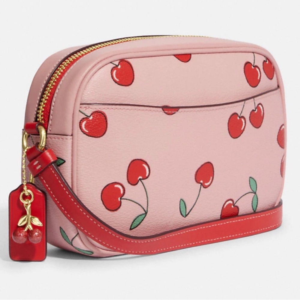 Coach Mini Jamie Camera Pink Cherry Crossbody Bag - Picture 11 of 13